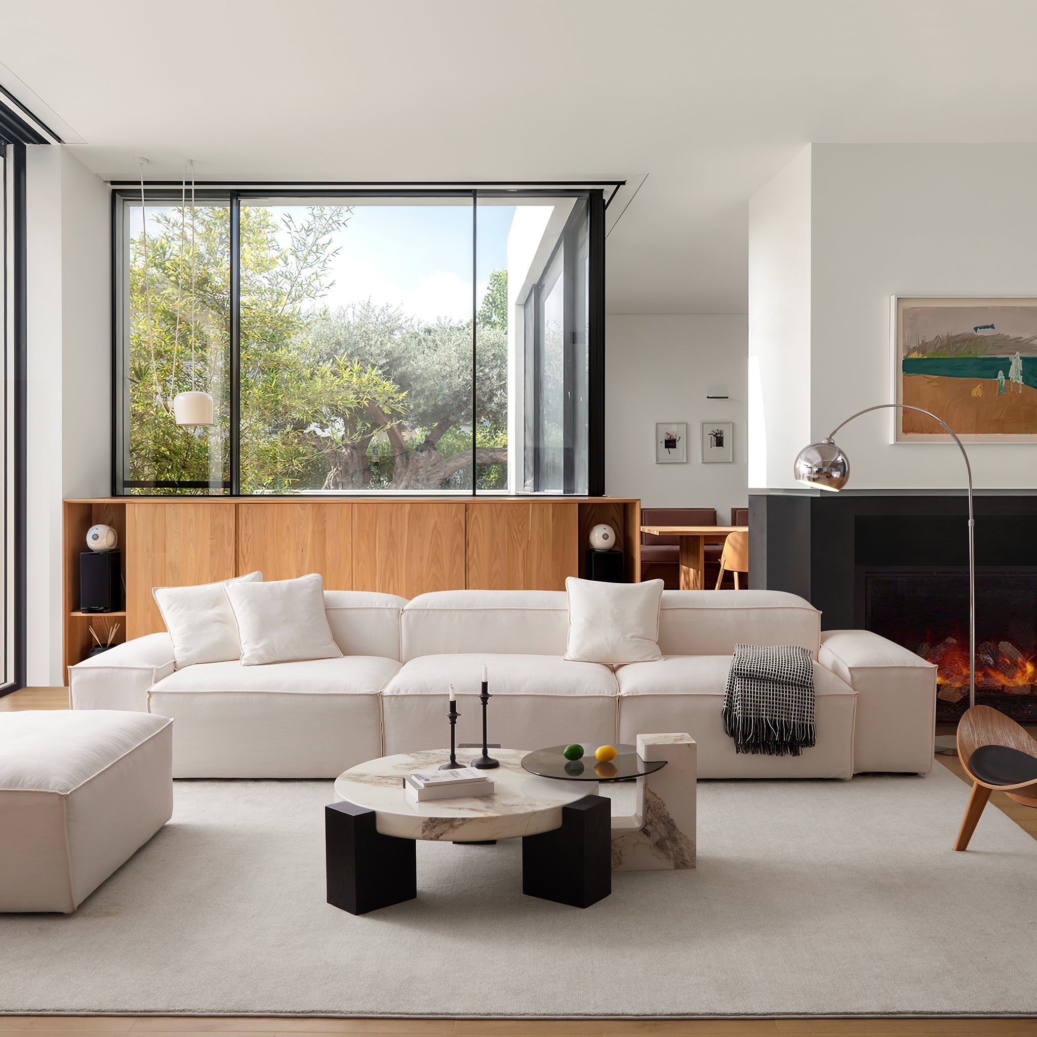 Freedom Modular Beige Sofa with Ottoman