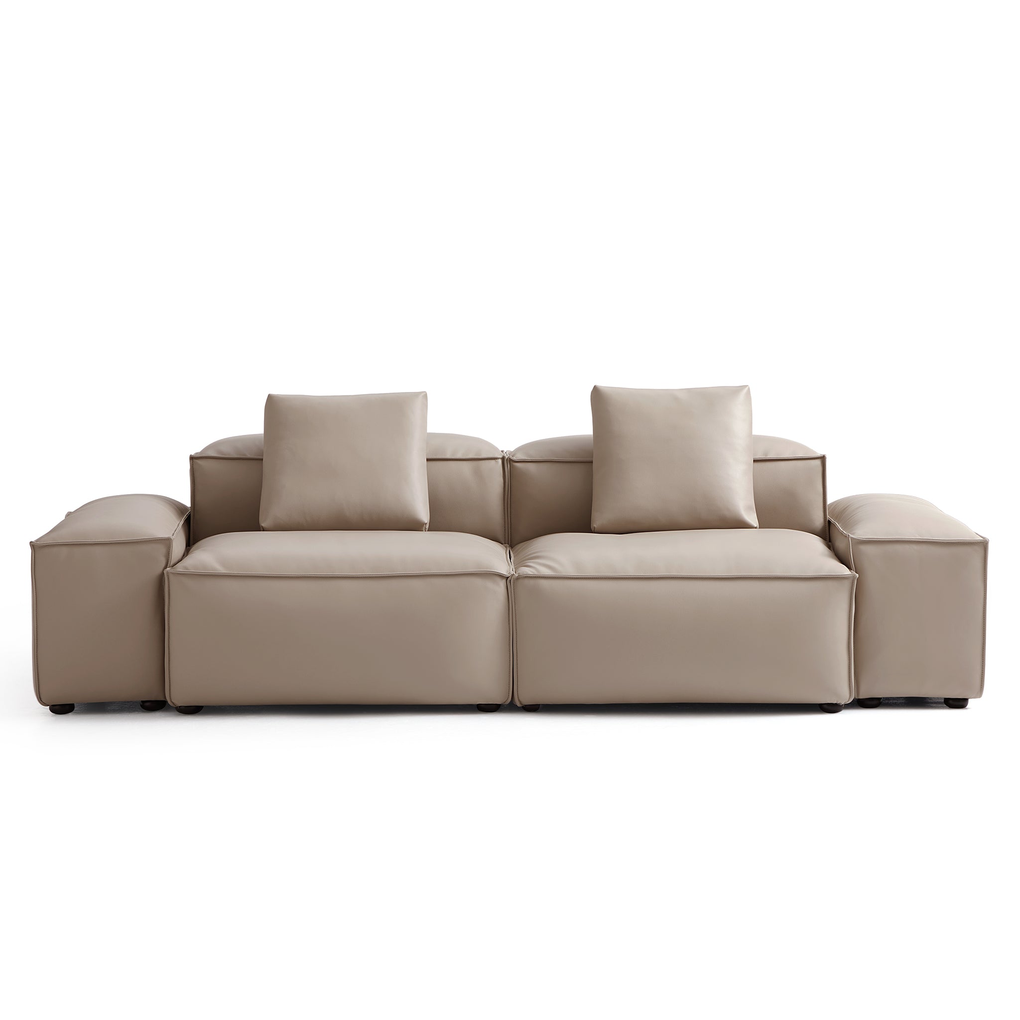 Cube Modular Brown Genuine Leather Sofa