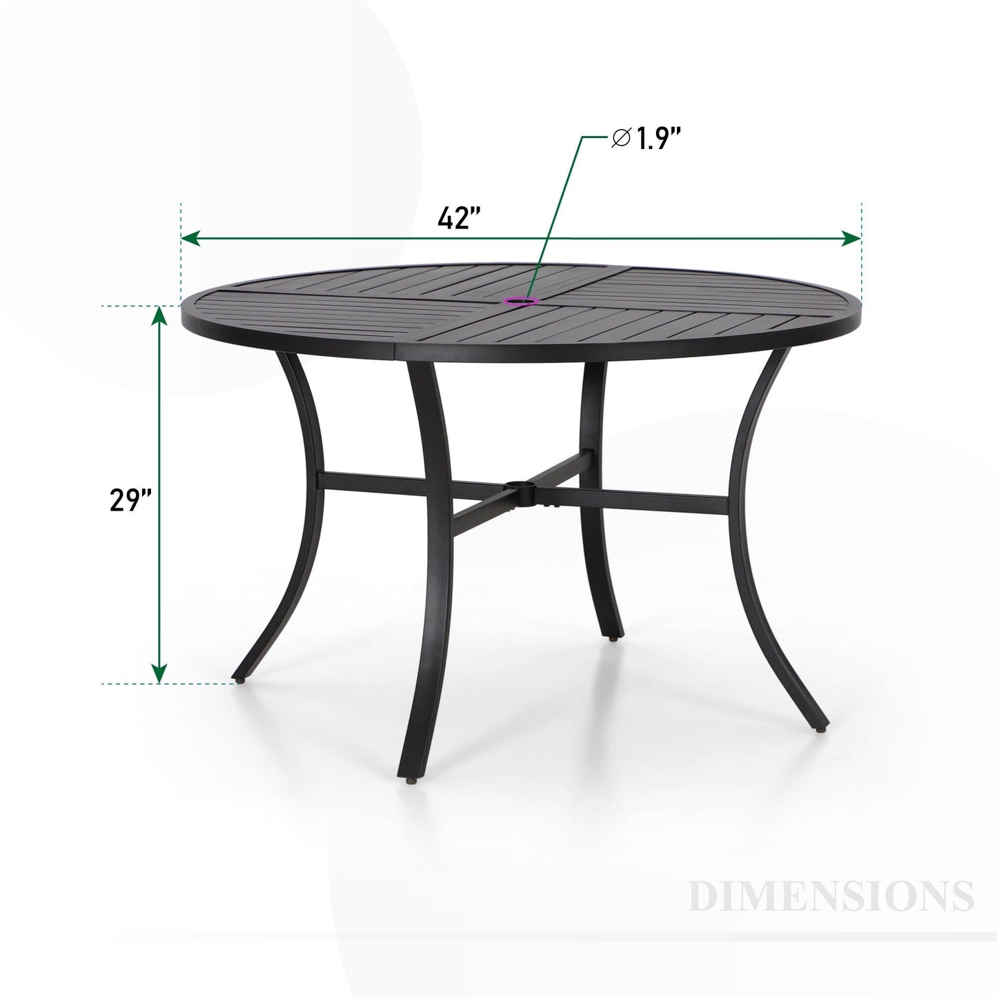 Ensemble de salle à manger de patio 5 pièces MAISON ARTS, table ronde à motifs géométriques et 4 chaises en textilène