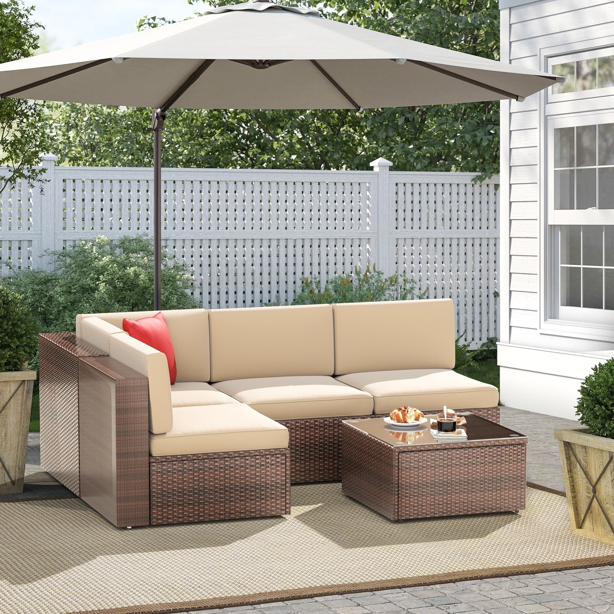 Ensemble de meubles de patio 5 pièces
