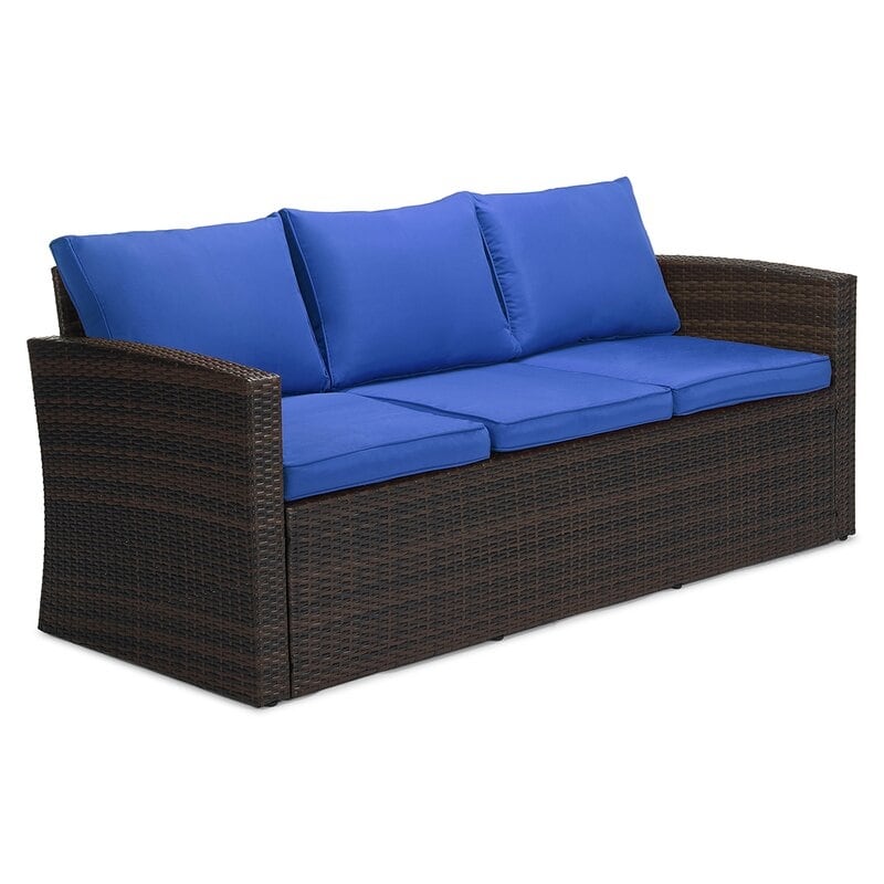 Ensemble de meubles de patio en osier de 5 pièces