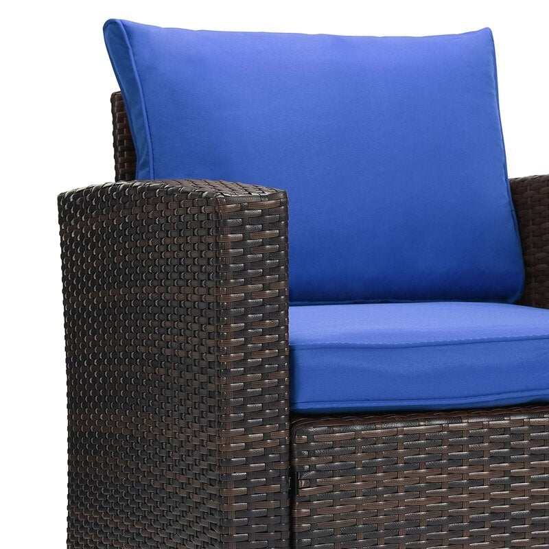 Ensemble de meubles de patio en osier de 5 pièces