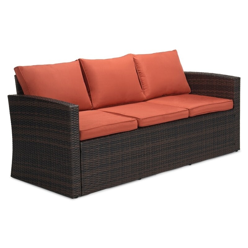 Ensemble de meubles de patio en osier de 5 pièces