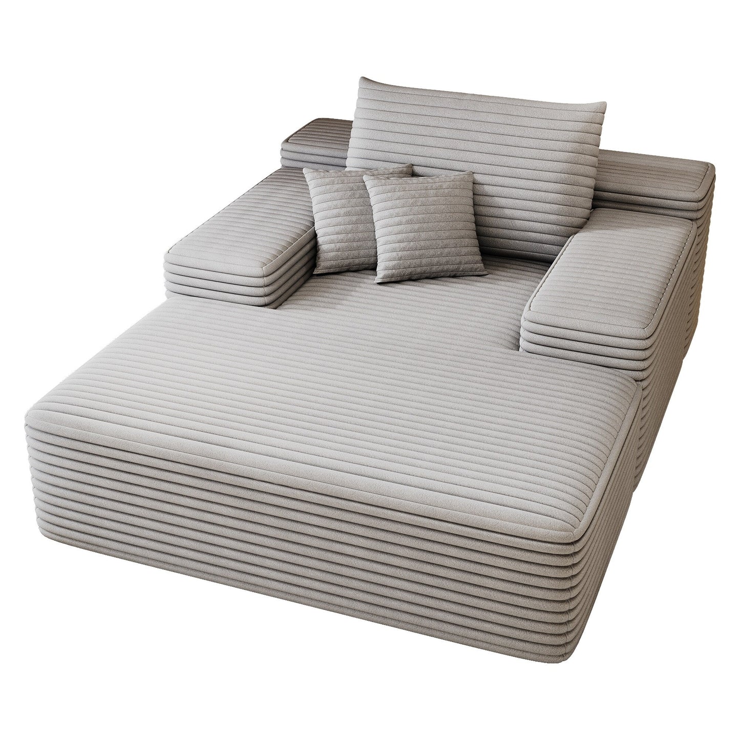 Canapé 2 places en velours côtelé 51,2 po - Siège profond et moelleux, capacité de 600 lb, aucun assemblage requis, avec coussins ergonomiques