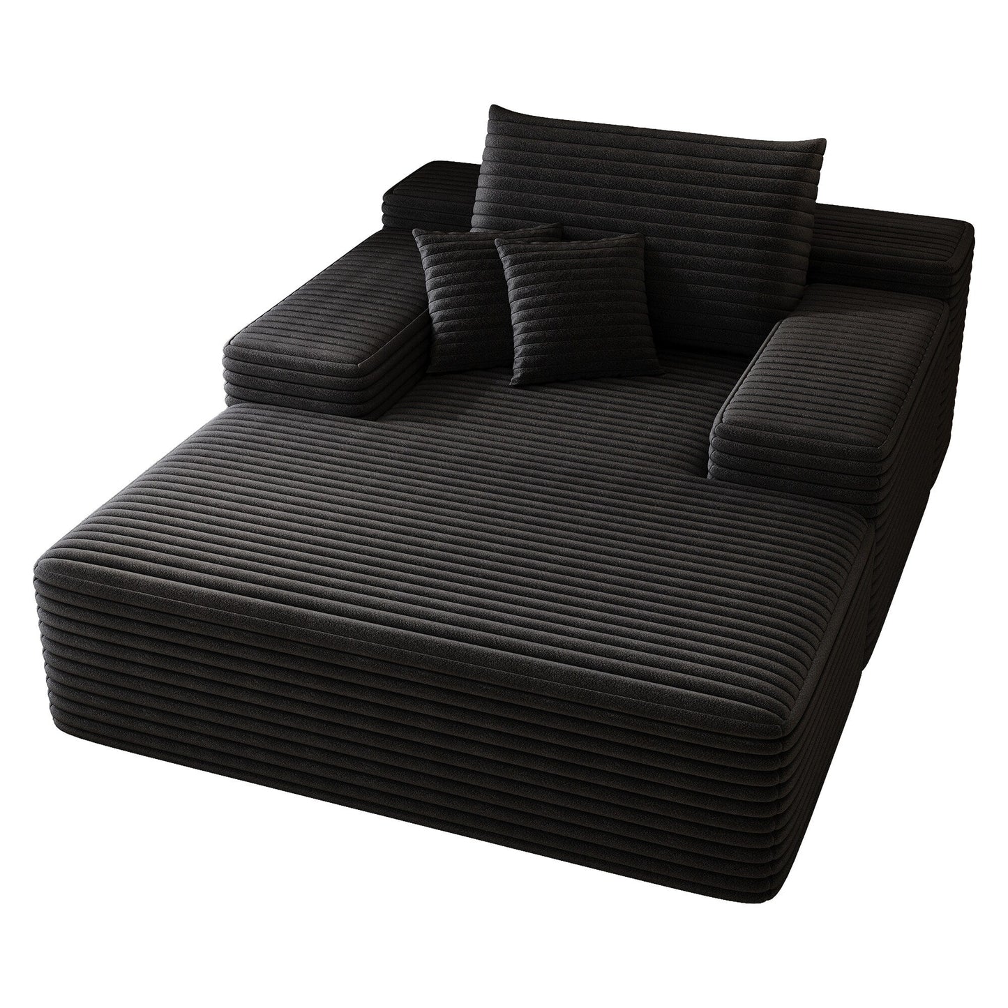 Canapé 2 places en velours côtelé 51,2 po - Siège profond et moelleux, capacité de 600 lb, aucun assemblage requis, avec coussins ergonomiques