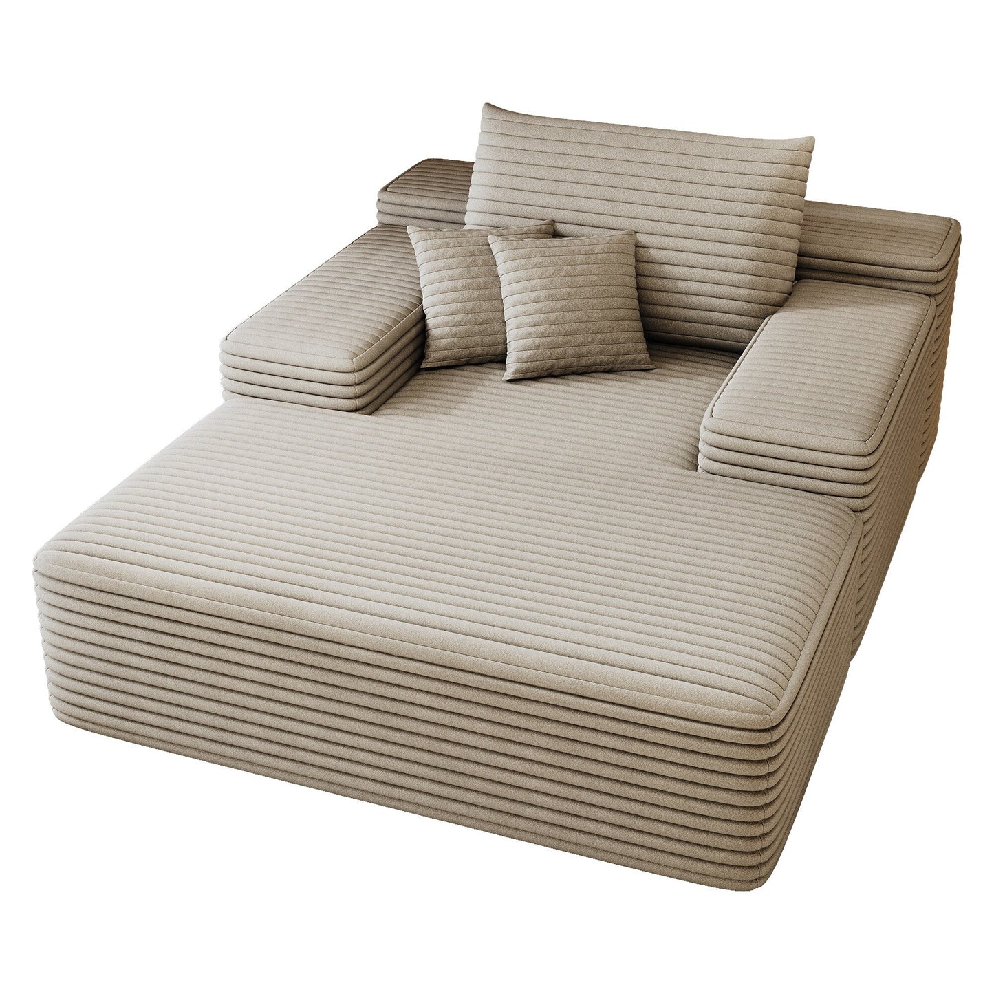 Canapé 2 places en velours côtelé 51,2 po - Siège profond et moelleux, capacité de 600 lb, aucun assemblage requis, avec coussins ergonomiques