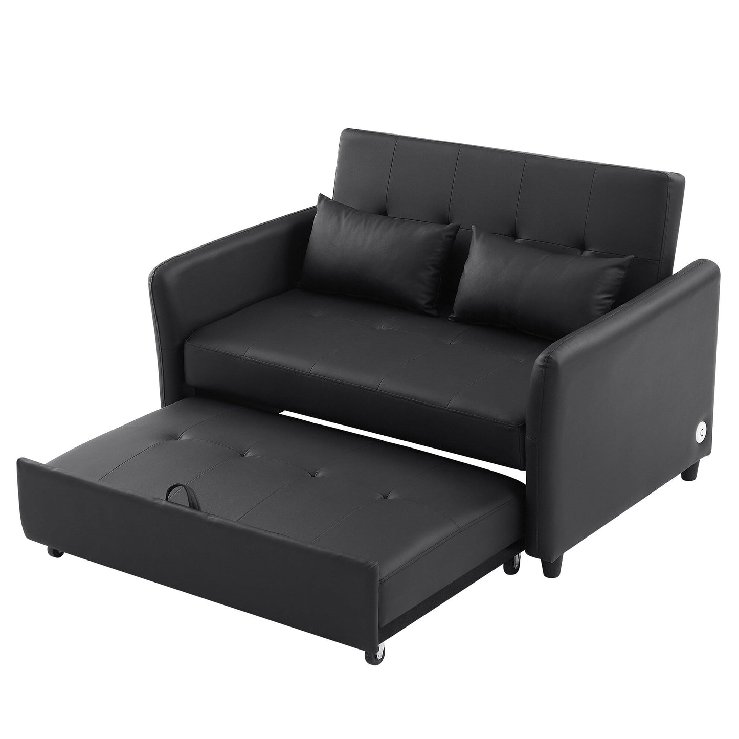 Canapé-lit convertible en polyuréthane 51,57 po avec 3 ports USB, capacité de 181 kg et mécanisme de lit gigogne