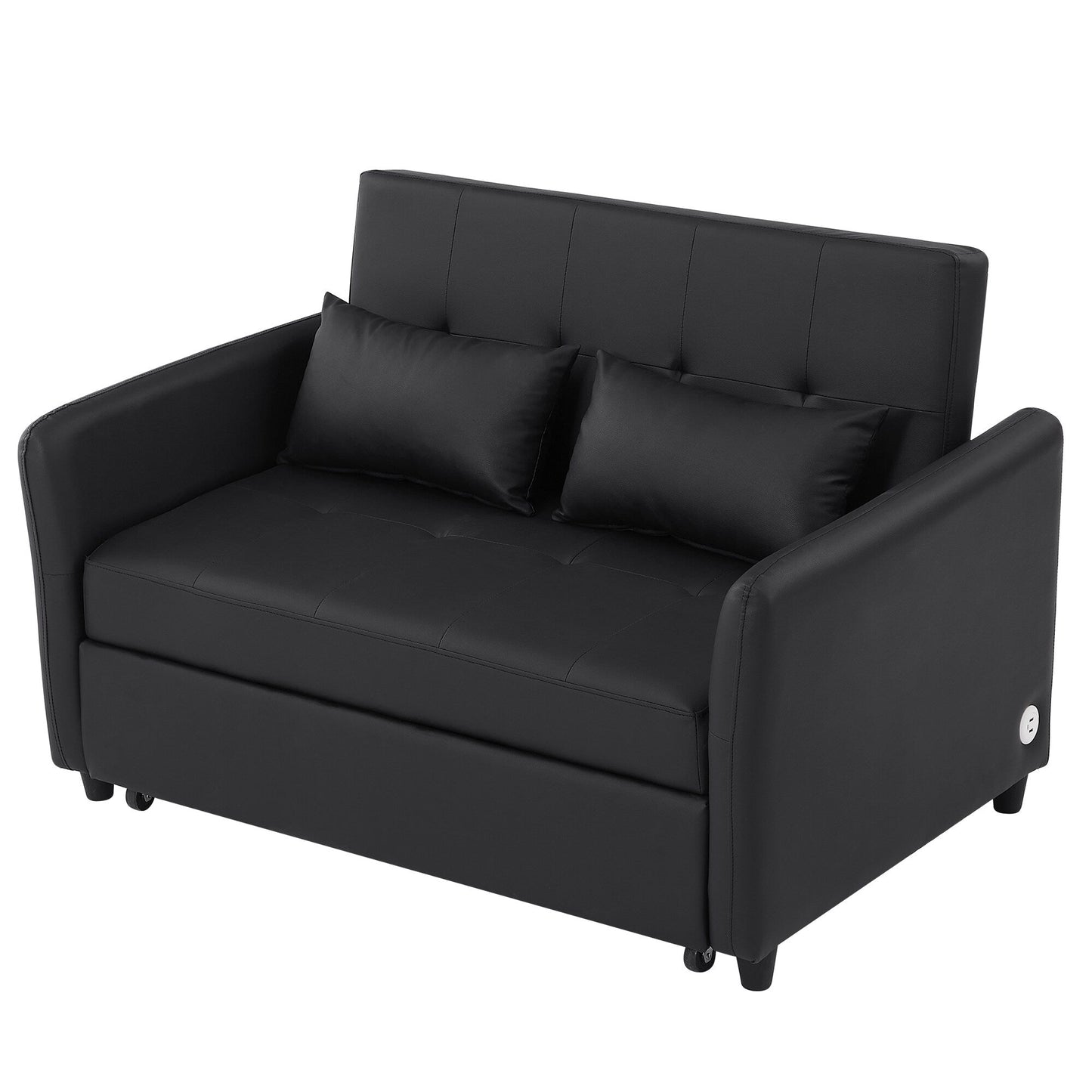 Canapé-lit convertible en polyuréthane 51,57 po avec 3 ports USB, capacité de 181 kg et mécanisme de lit gigogne