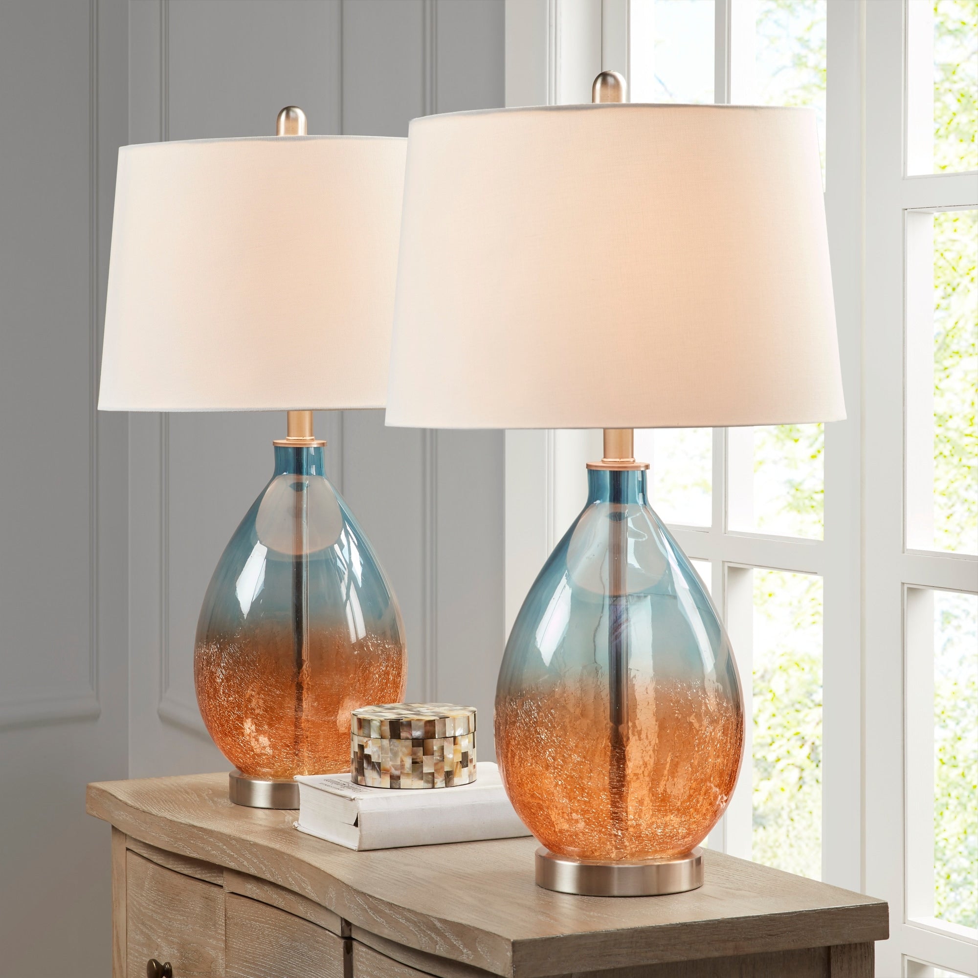 Lampe de table Cortina en verre ombré 510 Design, lot de 2