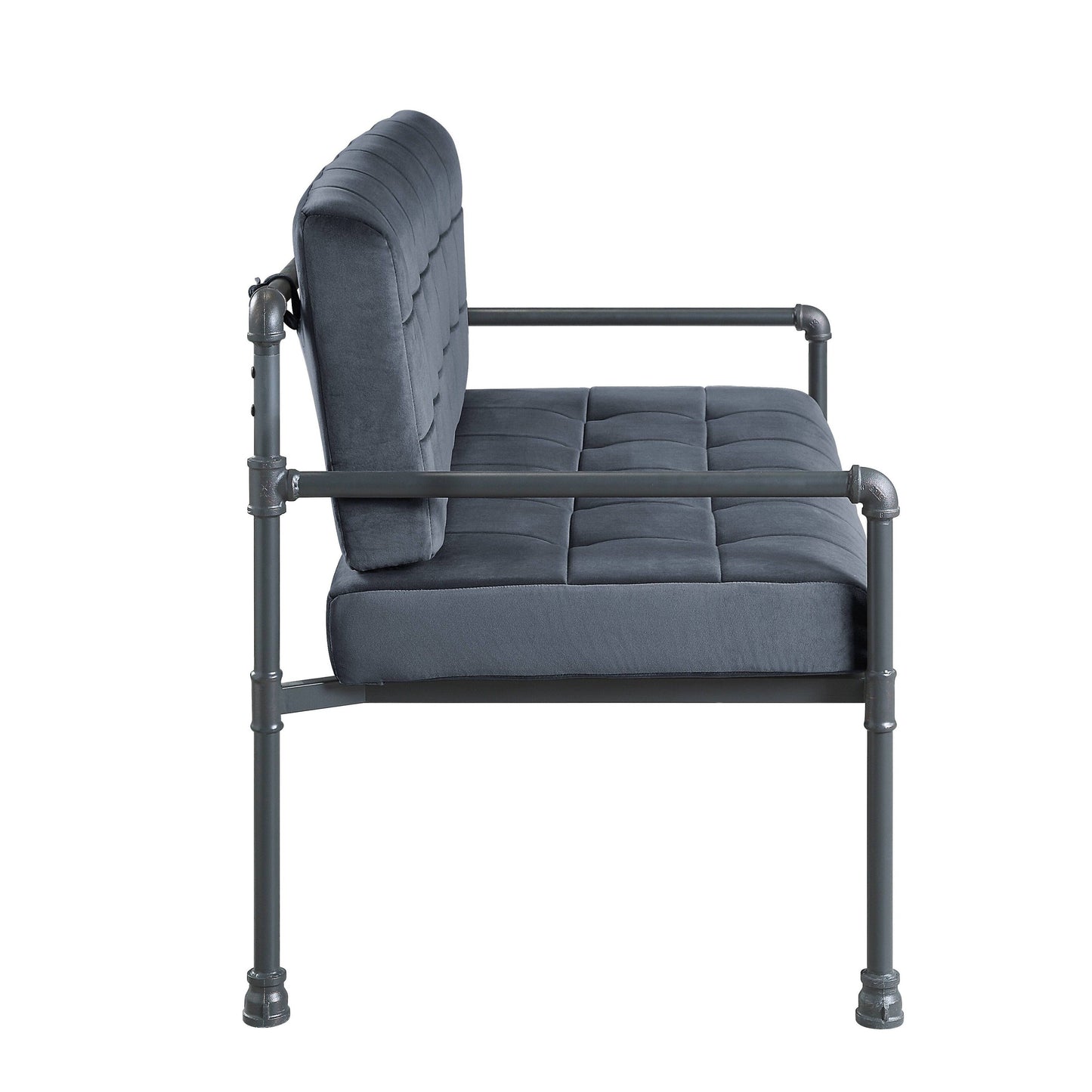 Canapé causeuse capitonné en velours de 51 pouces avec coussin d'assise en mousse à mémoire de forme pour le salon