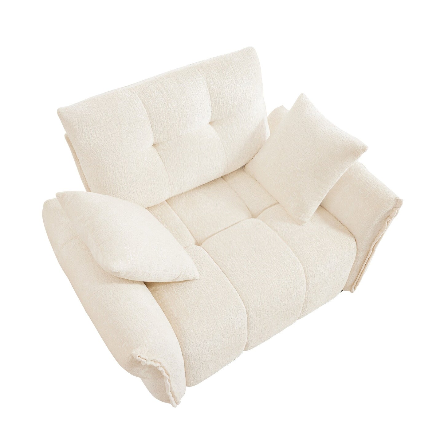 Canapé 1 place en chenille 53,94 $ avec coussins de soutien et coussins décoratifs haute résilience