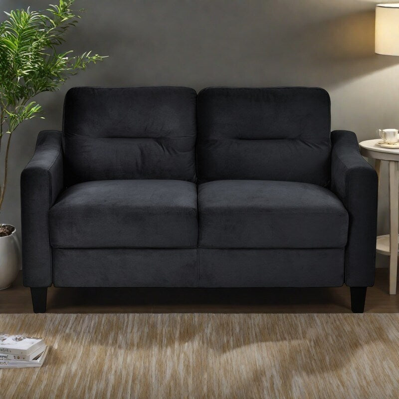 Canapé sectionnel 2 places en velours 54,3 avec coussins amovibles