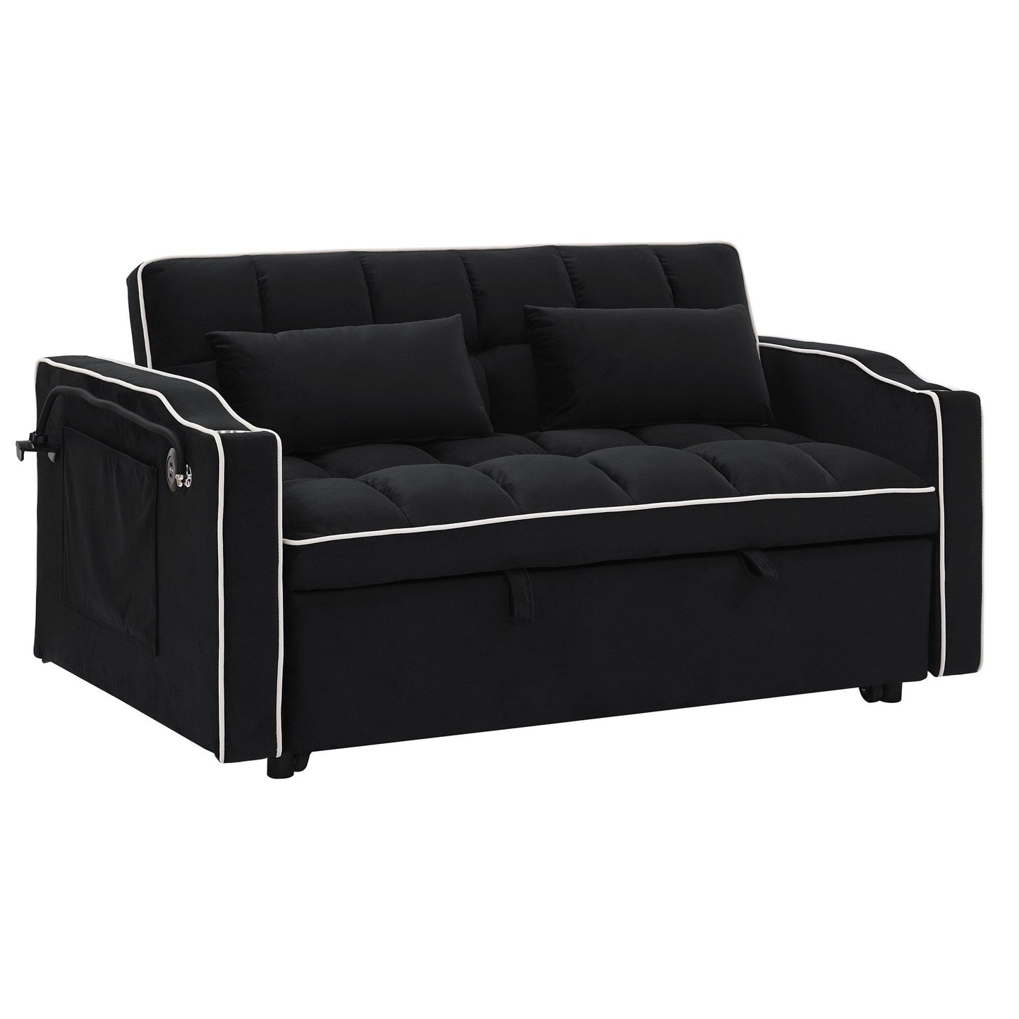 Canapé-lit pliable polyvalent de 55,51 pouces en 3 longueurs