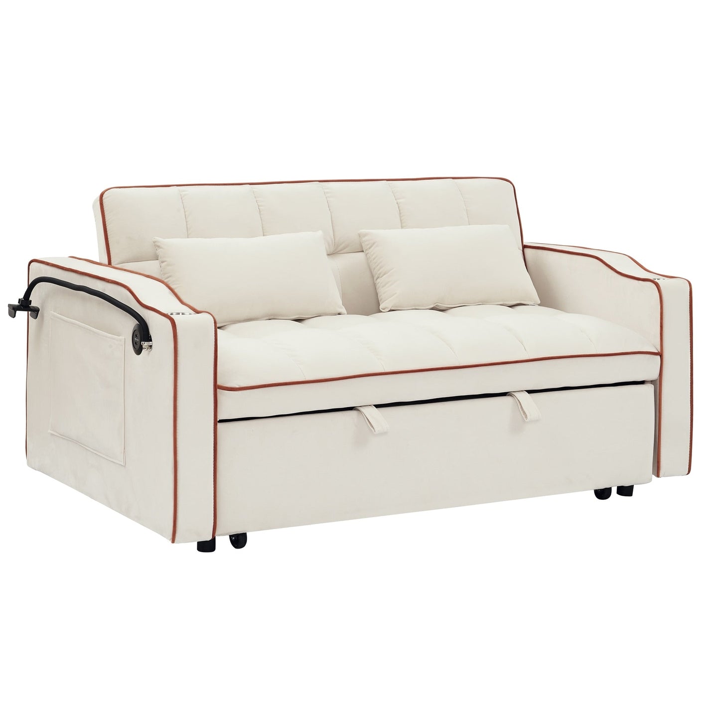 Canapé-lit pliable polyvalent de 55,51 pouces en 3 longueurs