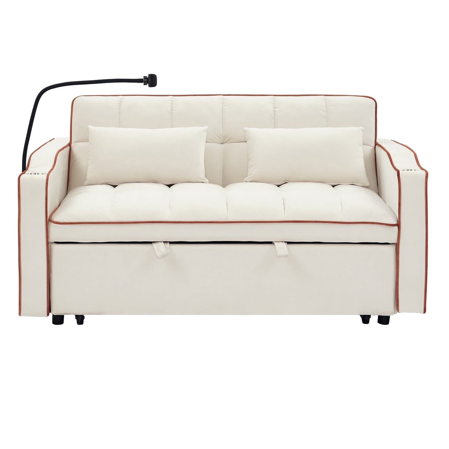 Canapé-lit pliable polyvalent de 55,51 pouces en 3 longueurs