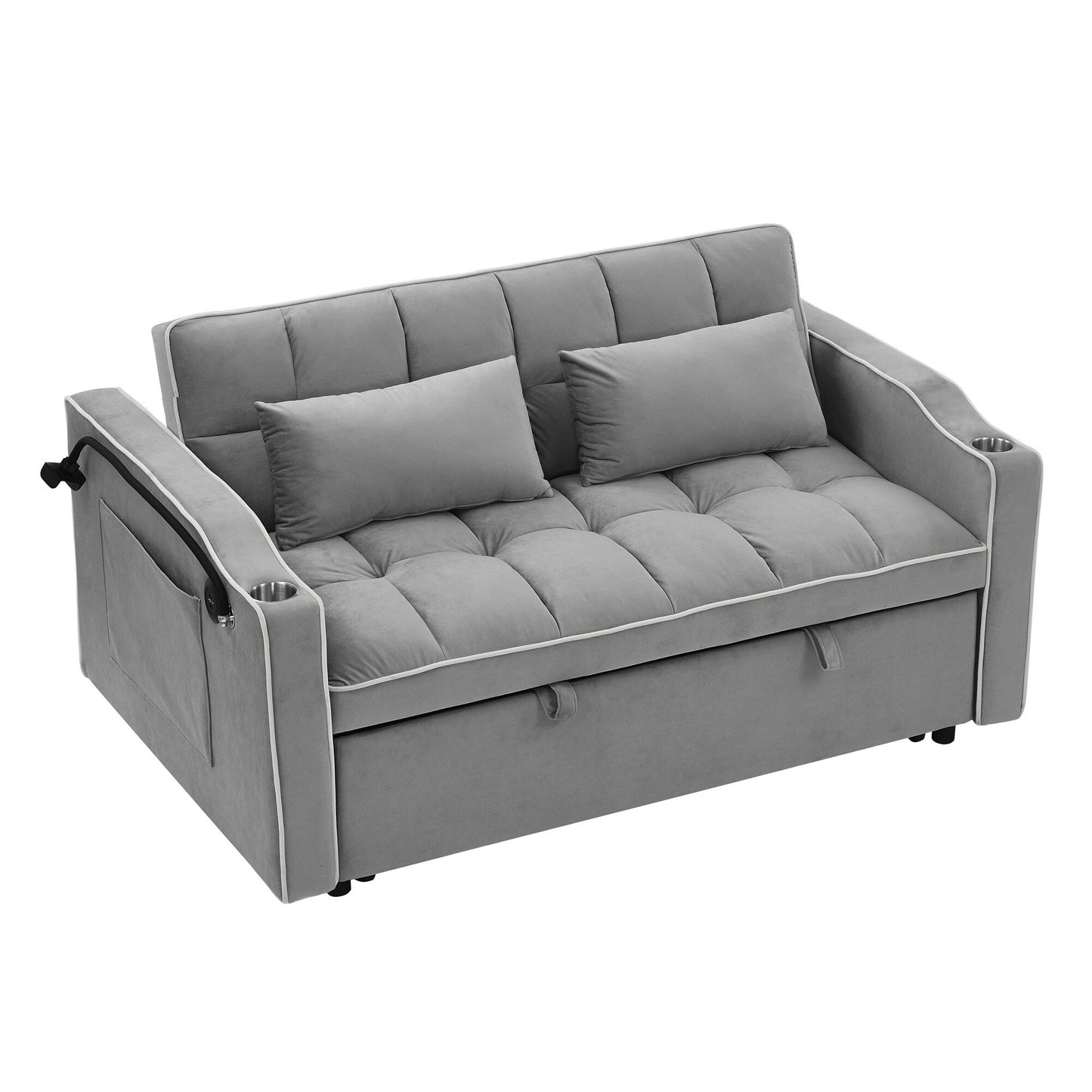 Canapé-lit pliable polyvalent de 55,51 pouces en 3 longueurs