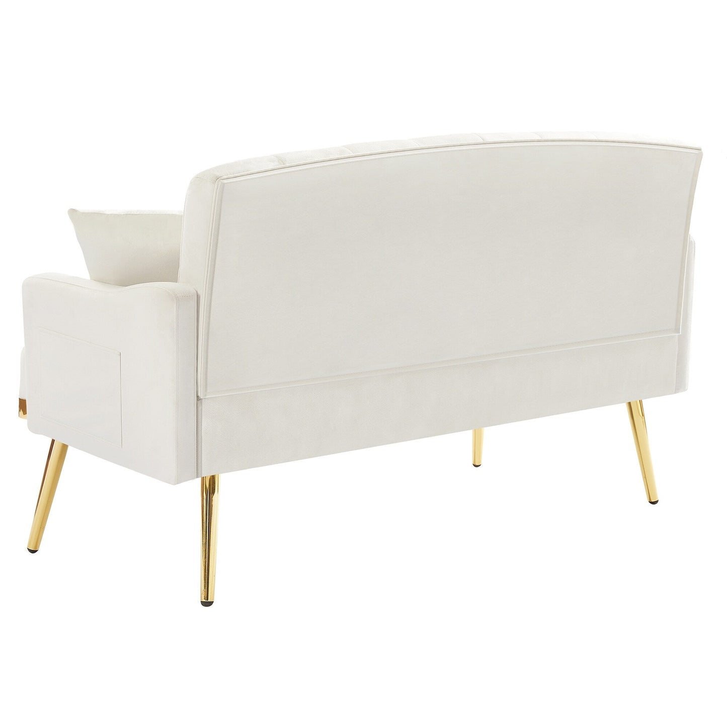 Canapé 2 places en velours 55,5 avec 2 coussins, design contemporain et montage facile