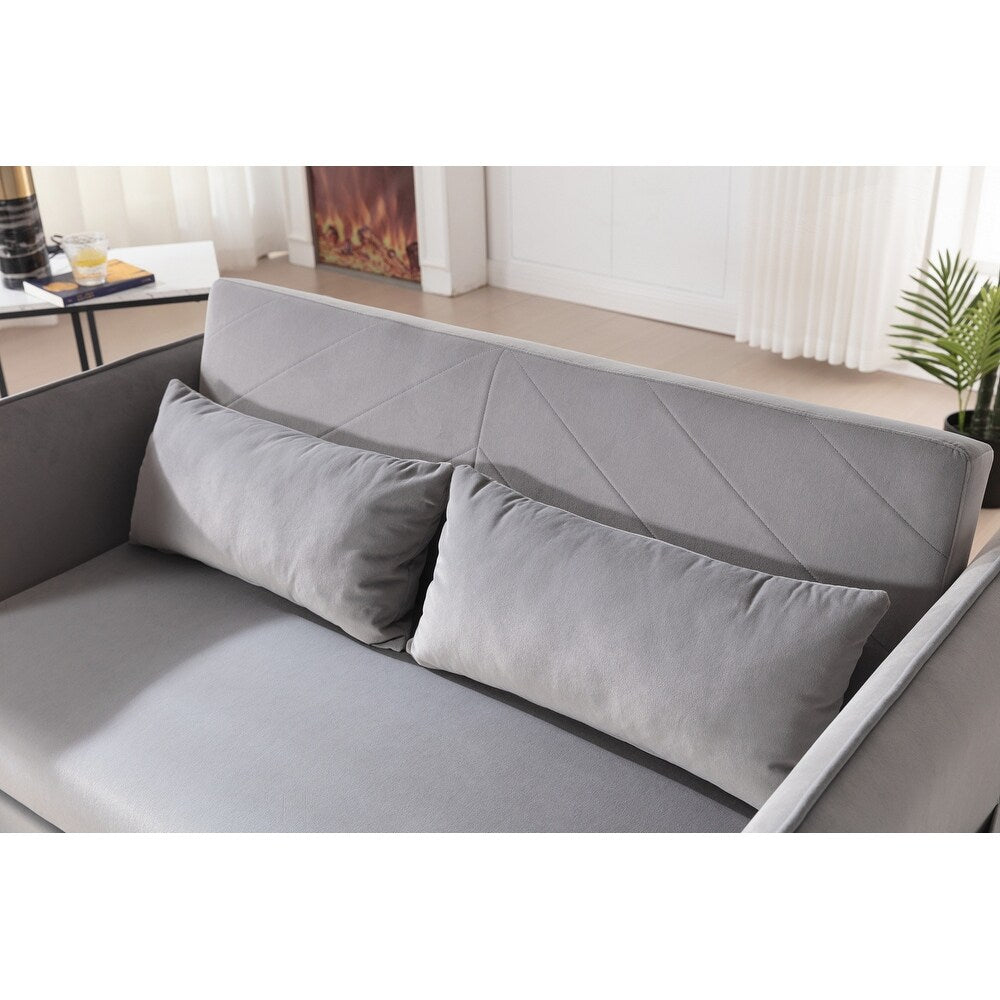 55 petits canapés causeuse en velours avec 2 coussins et dossier inclinable - 2 places
