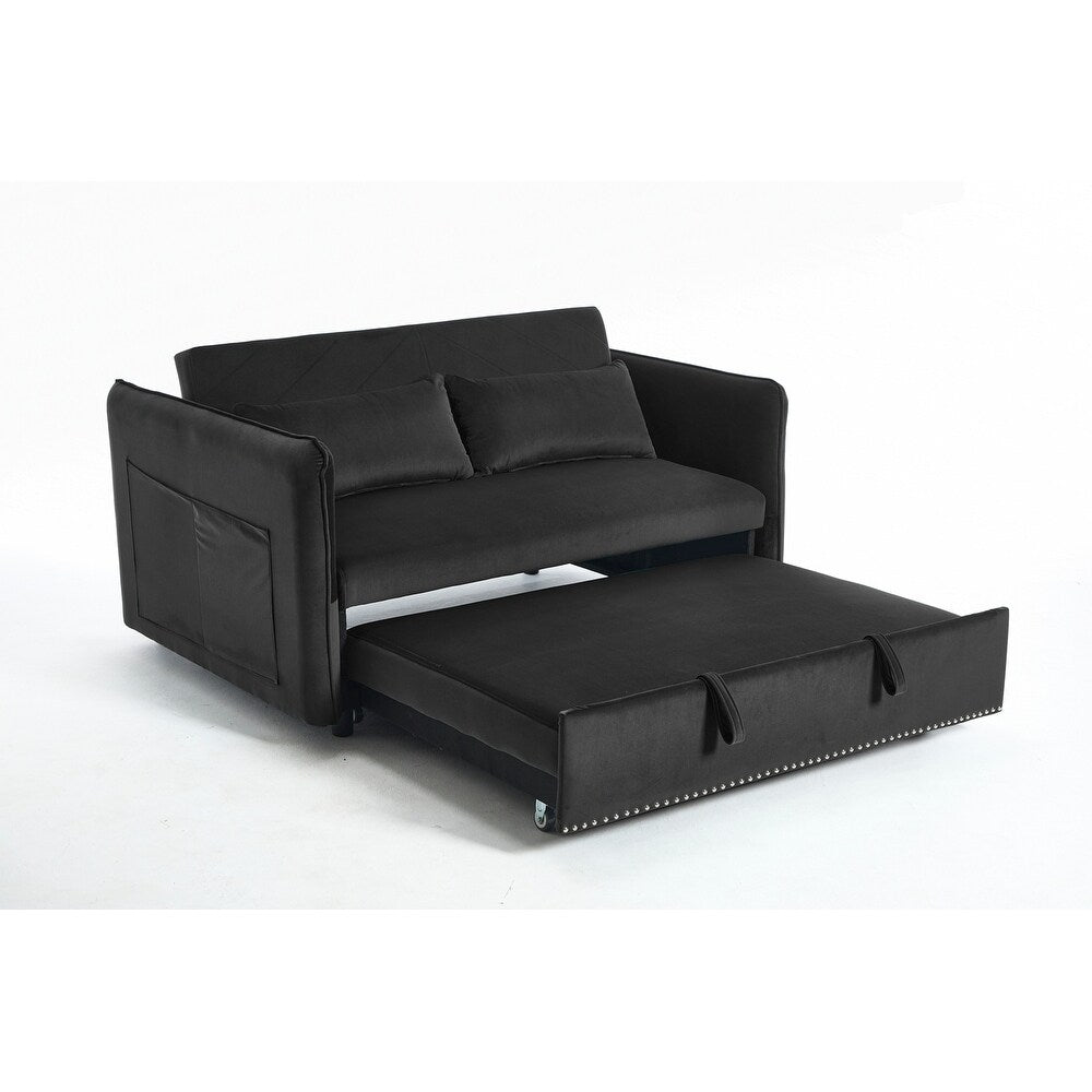 55 petits canapés causeuse en velours avec 2 coussins et dossier inclinable - 2 places