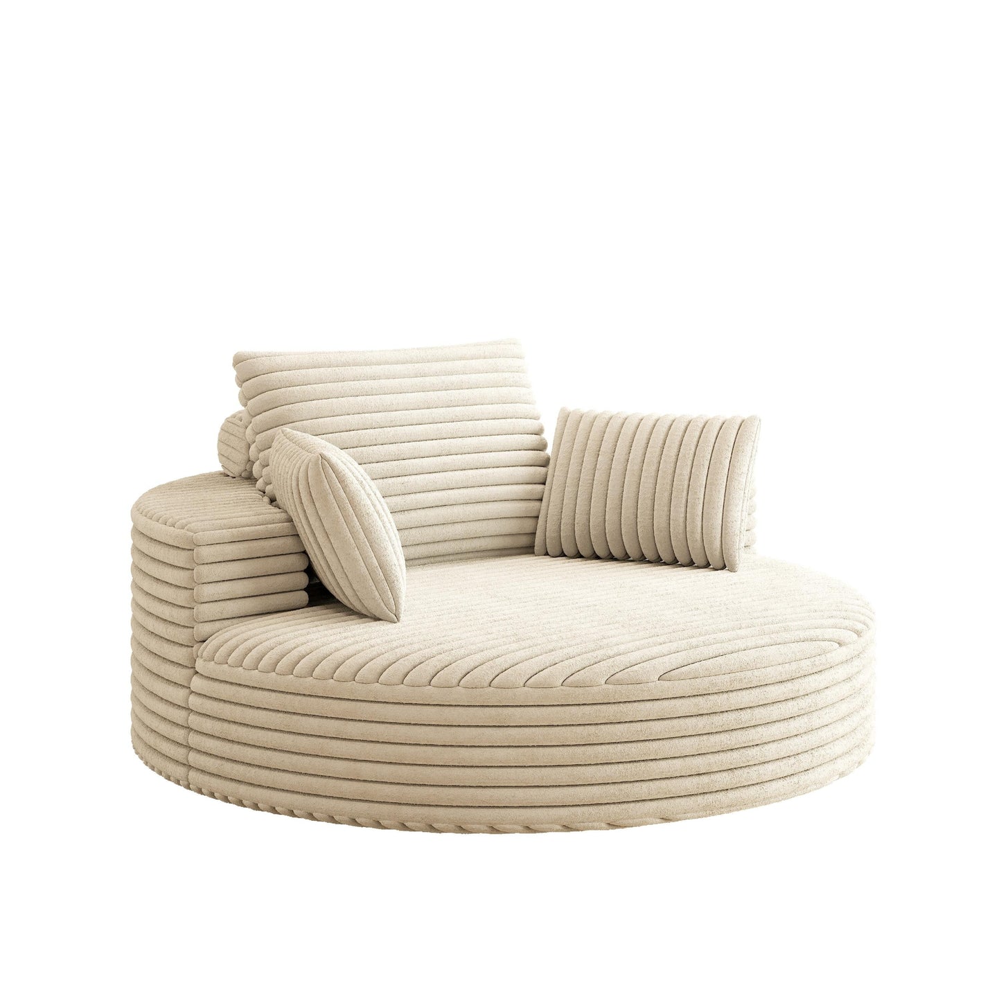 Fauteuil pivotant simple en velours côtelé chenille et mousse 55 L, canapé-lit moderne et moelleux, fauteuil pivotant à 360 degrés, salon et salle de projection