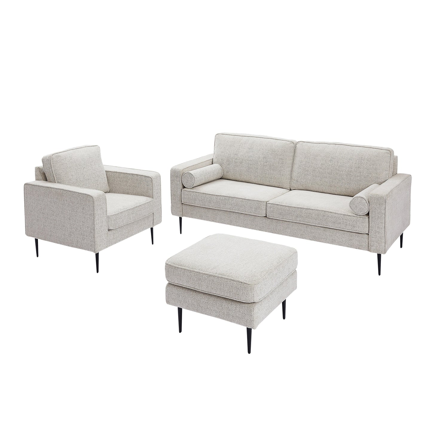 Canapé rembourré en tissu haute technologie avec 2 coussins pour le salon (56,69 €)