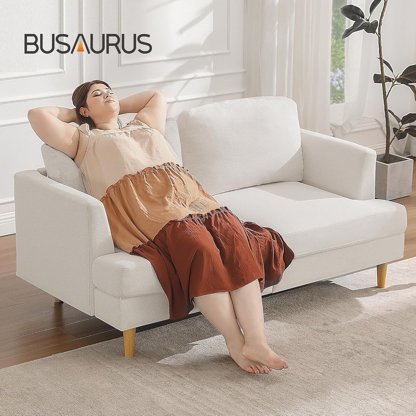 Canapé 2 places rembourré style Mid-Century 56 pour salon, chambre et appartement, design compact