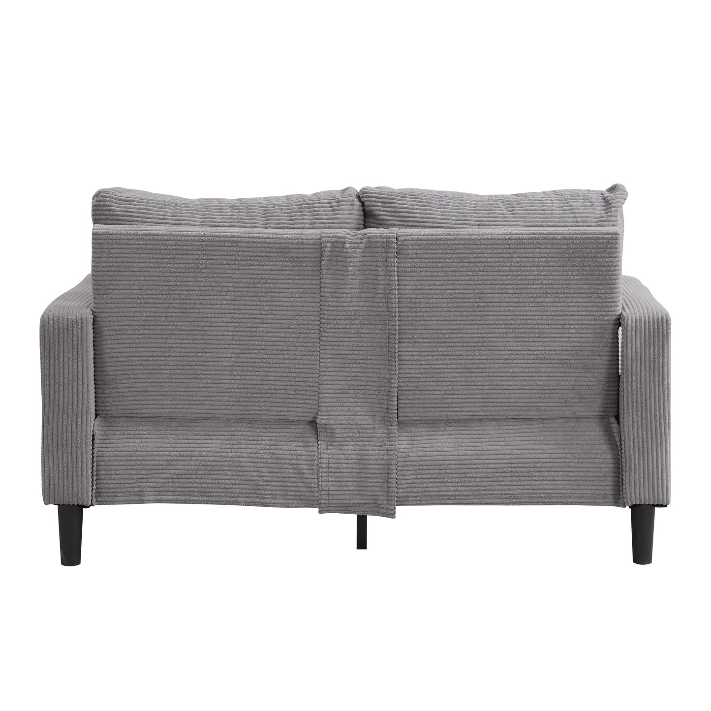 Causeuse 57 pouces haute résilience cadre en bois 2 places confortable petit espace moderne rembourré gris clair
