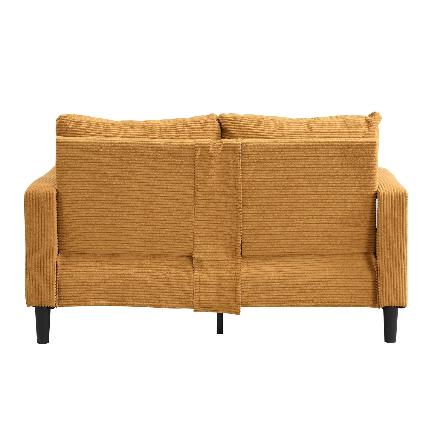 Causeuse haute résilience 57 pouces, cadre en bois, 2 places, confortable, petit espace, moderne, rembourrée, orange