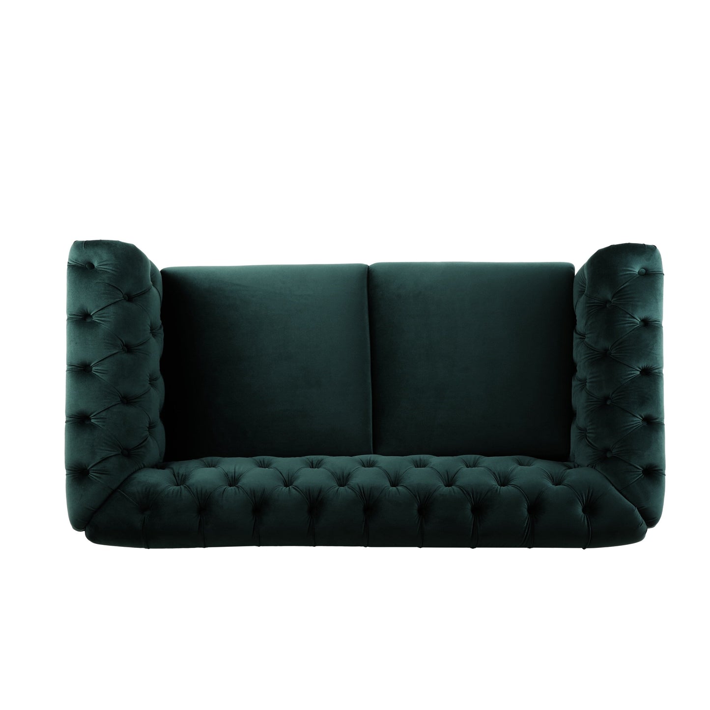 Canapé Chesterfield en velours 59,44 po avec accoudoirs roulés, dossier capitonné et capacité de 600 lb