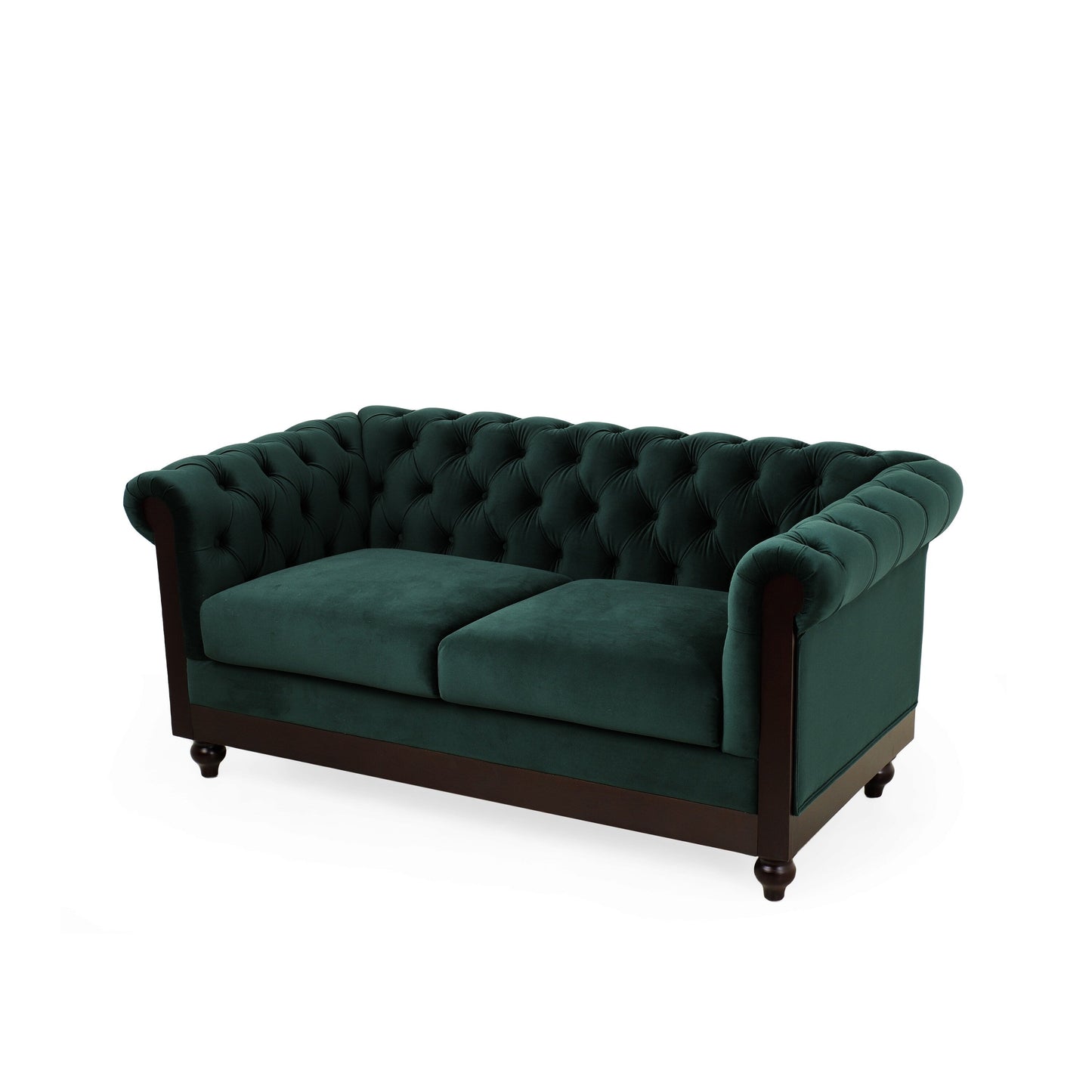 Canapé Chesterfield en velours 59,44 po avec accoudoirs roulés, dossier capitonné et capacité de 600 lb