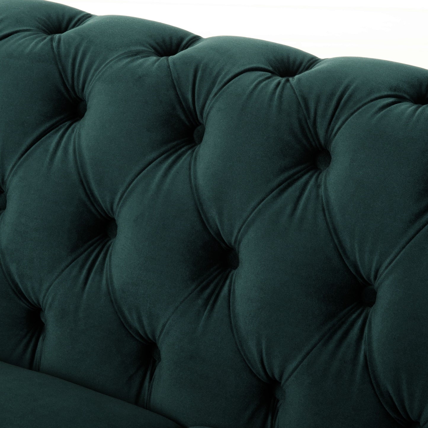 Canapé Chesterfield en velours 59,44 po avec accoudoirs roulés, dossier capitonné et capacité de 600 lb