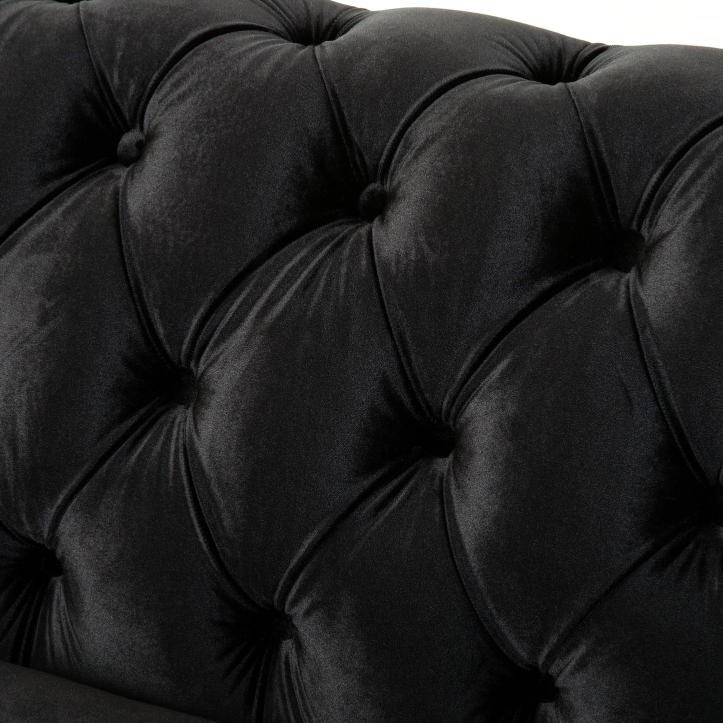 Canapé Chesterfield en velours 59,44 po avec accoudoirs roulés, dossier capitonné et capacité de 600 lb