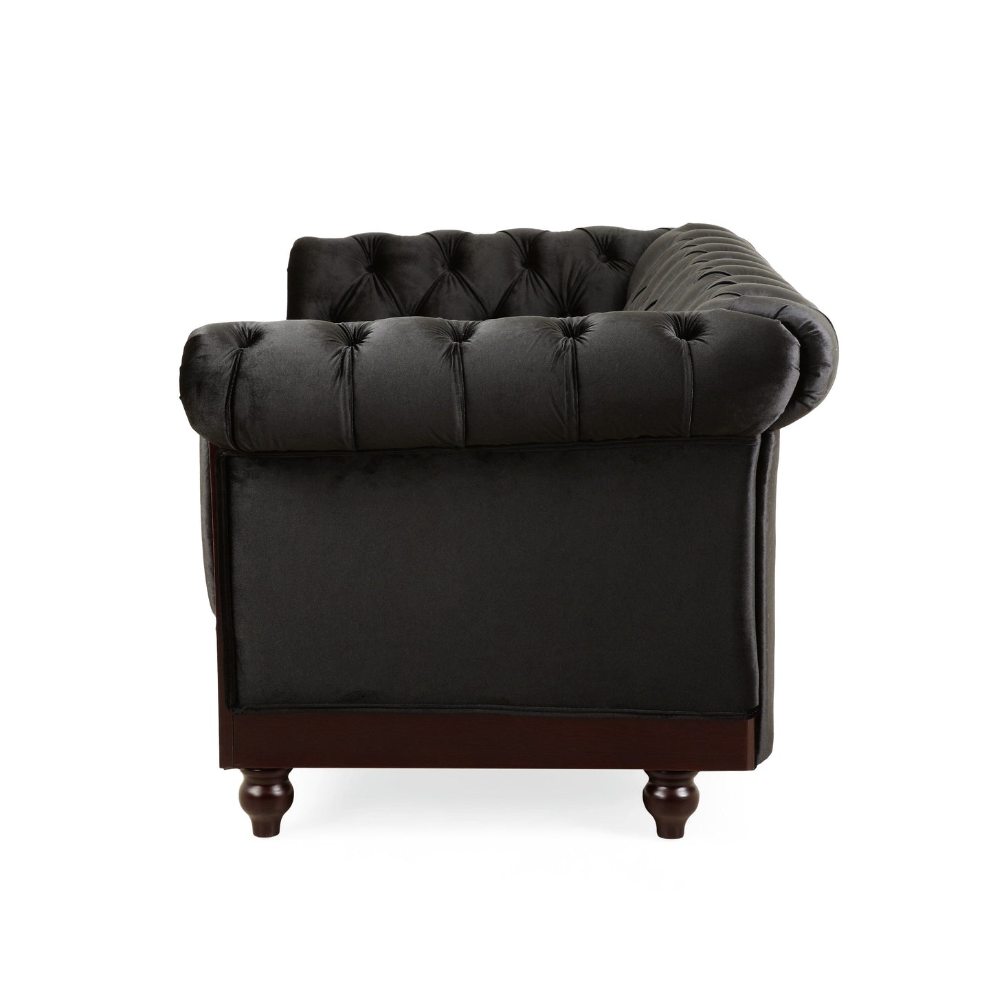 Canapé Chesterfield en velours 59,44 po avec accoudoirs roulés, dossier capitonné et capacité de 600 lb