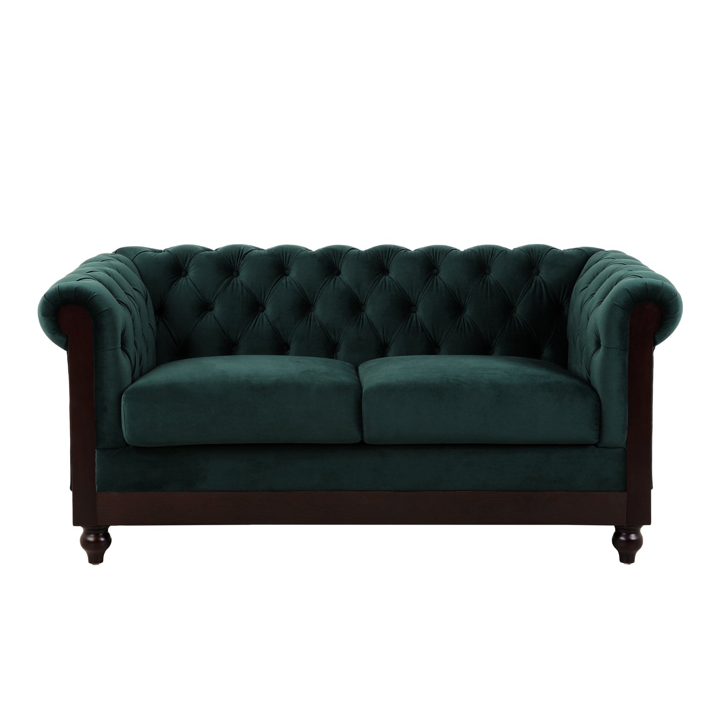 Canapé Chesterfield en velours 59,44 po avec accoudoirs roulés, dossier capitonné et capacité de 600 lb