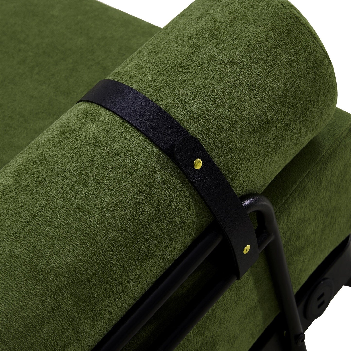 Canapé causeuse moderne en chenille de 59 po avec ports de chargement USB, accoudoirs cylindriques et capacité de charge de 440 lb