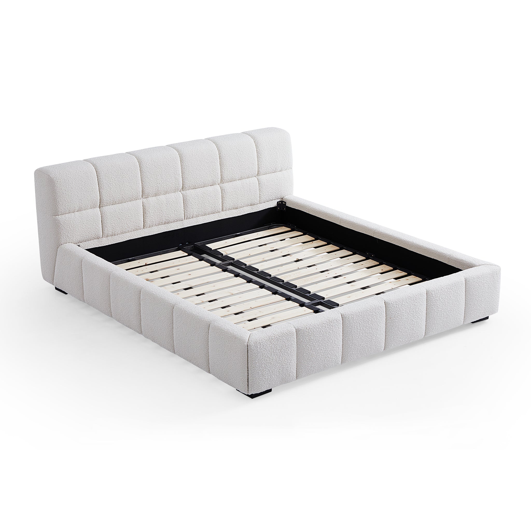 Cushy Boucle Fabric Bed
