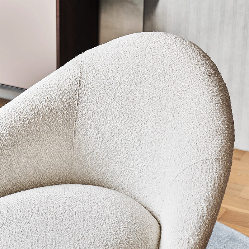 Calla Beige Boucle Fabric Swivel Chair