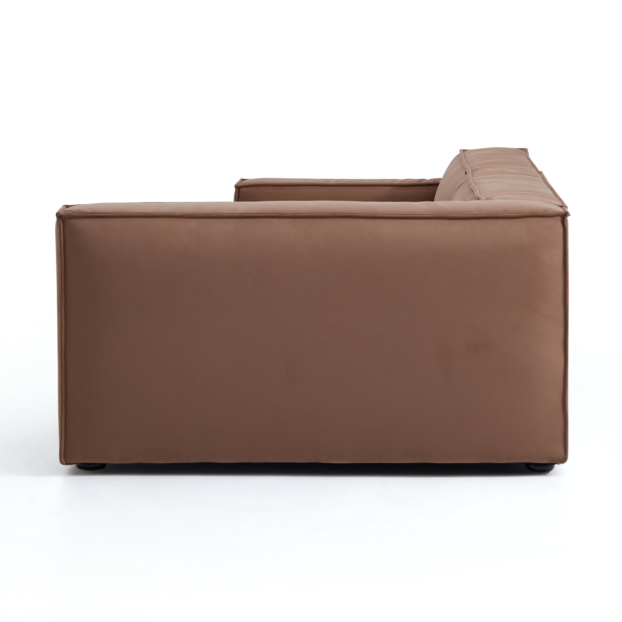 Canapé d'angle minimaliste de luxe en tissu marron