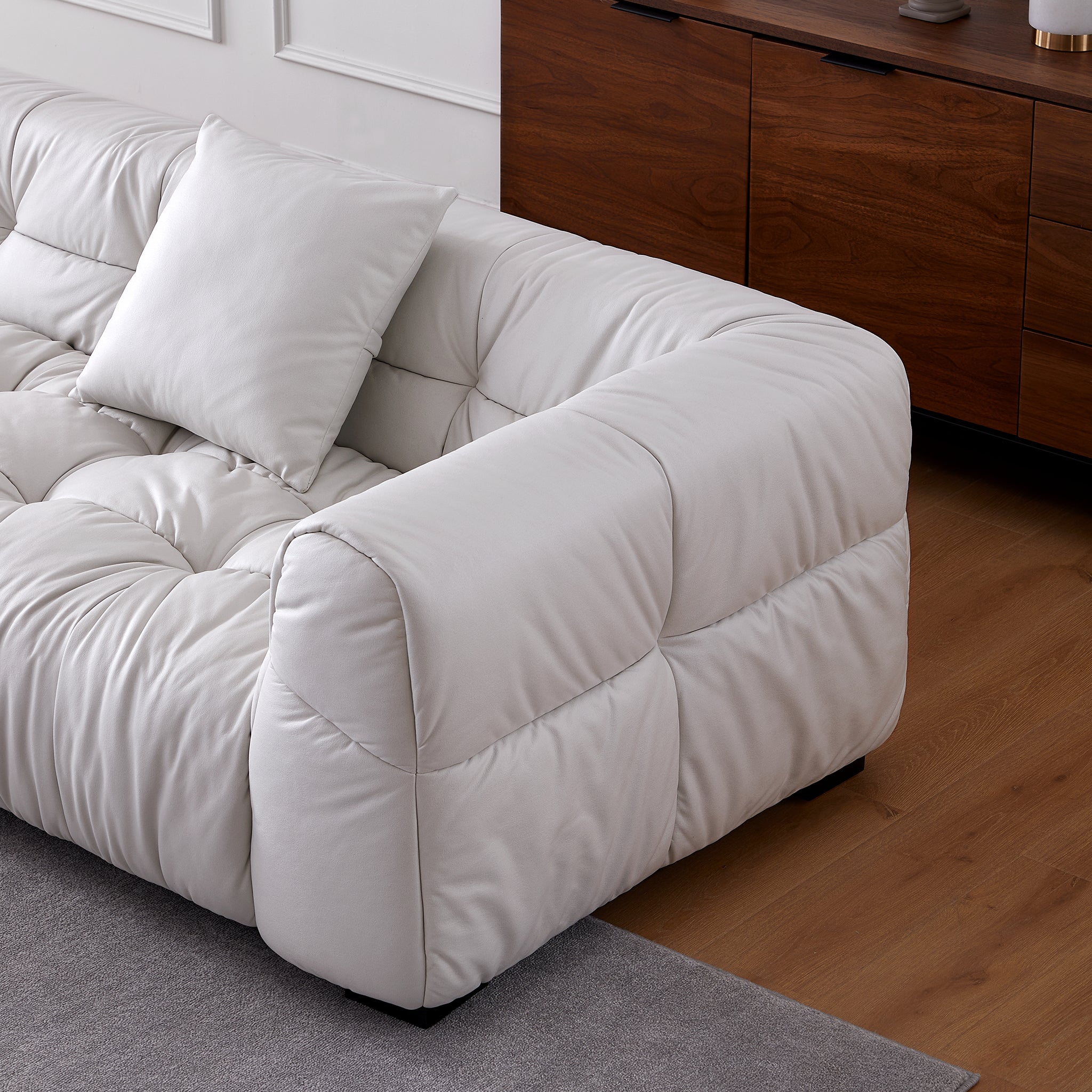 Boba Cream Leathaire Sectional Set