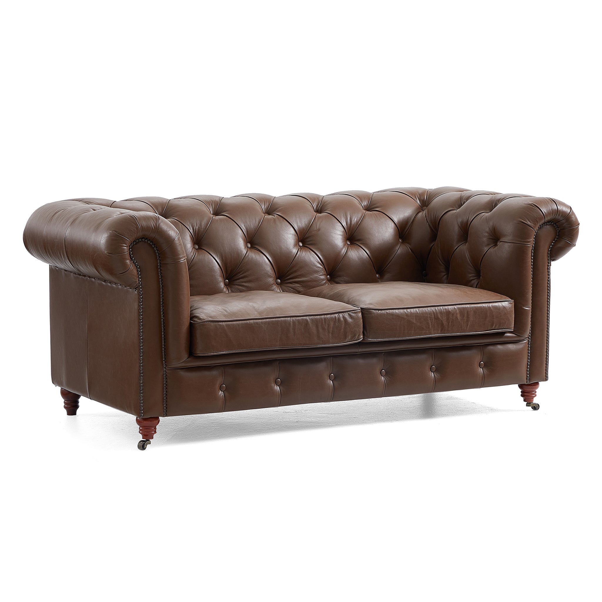Durango Chesterfield Brown Top Grain Leather Tufted Sofa