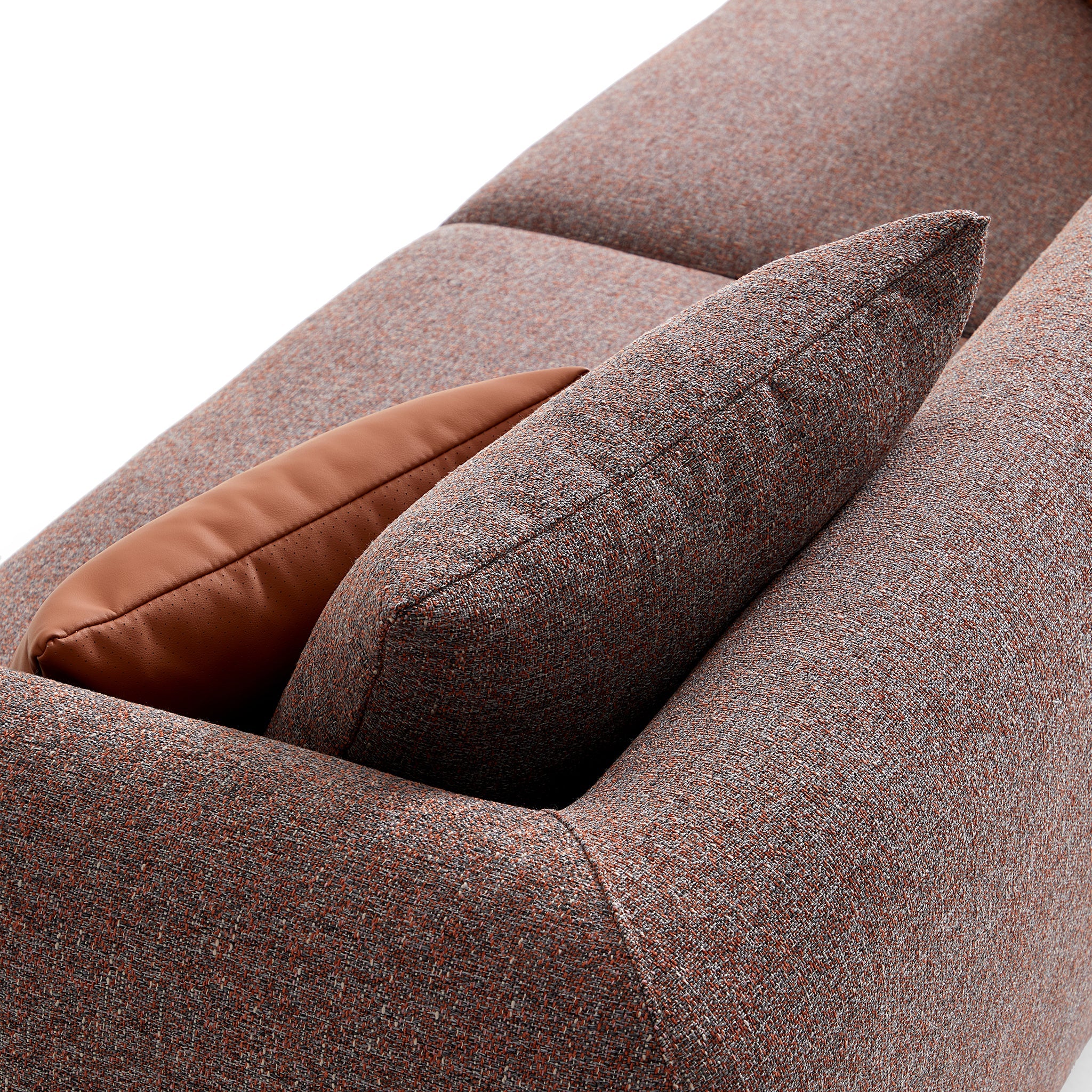 Chas Tangerine Polyester Linen Loveseat