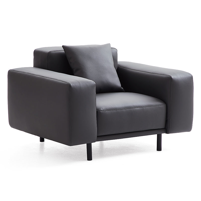 Noble Dark Gray Leather Armchair