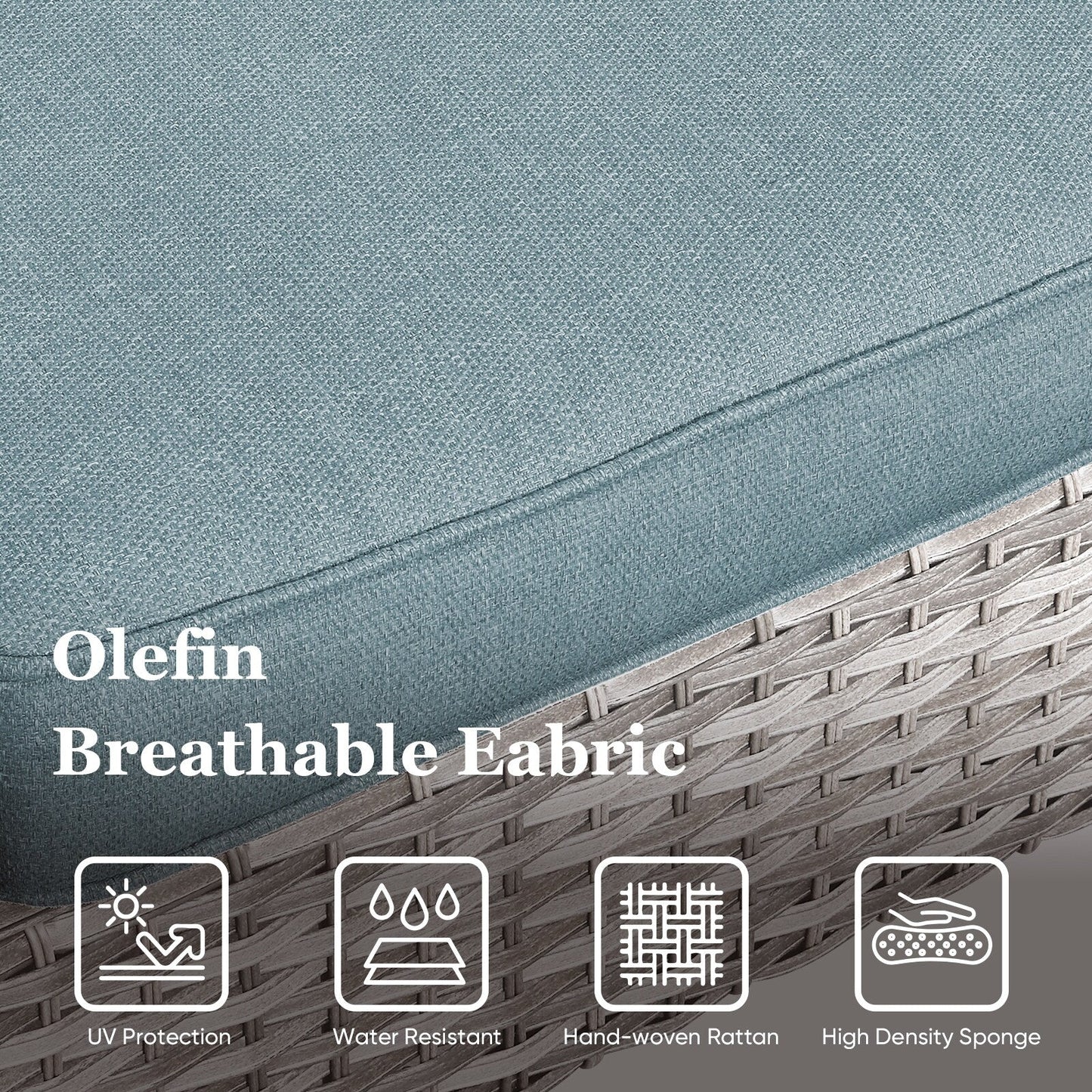 Ensemble de 6 canapés d'extérieur avec chaise et pouf