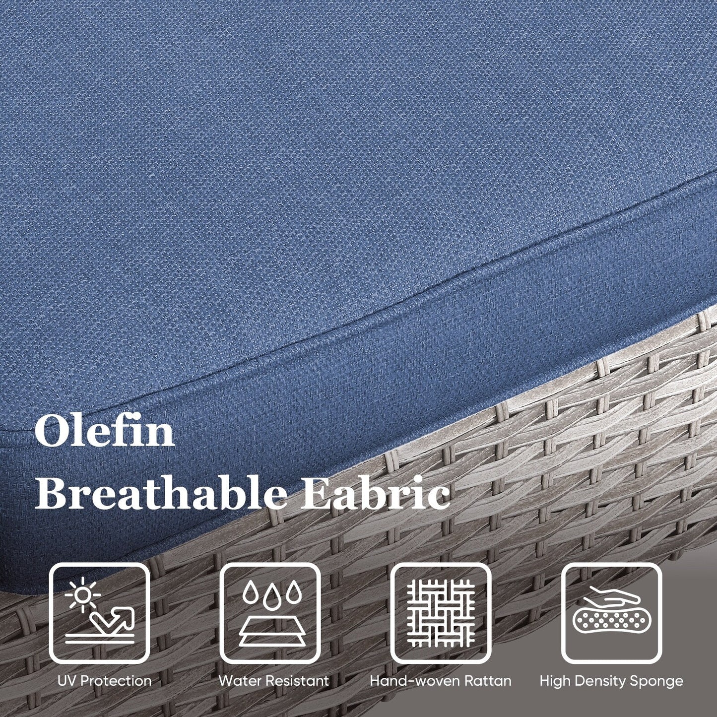 Ensemble de 6 canapés d'extérieur avec chaise et pouf