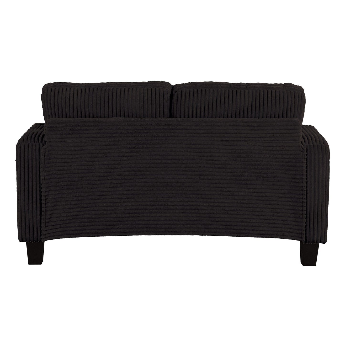 Canapé causeuse contemporain en velours côtelé avec 2 coussins et porte-gobelet