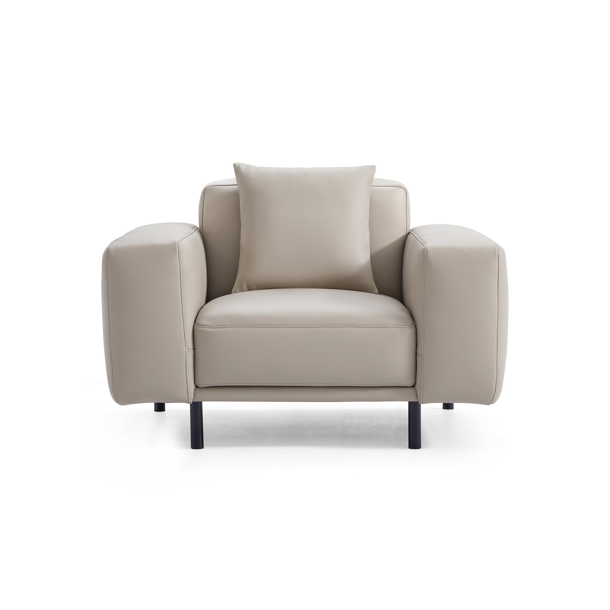 Noble Dark Gray Leather Armchair