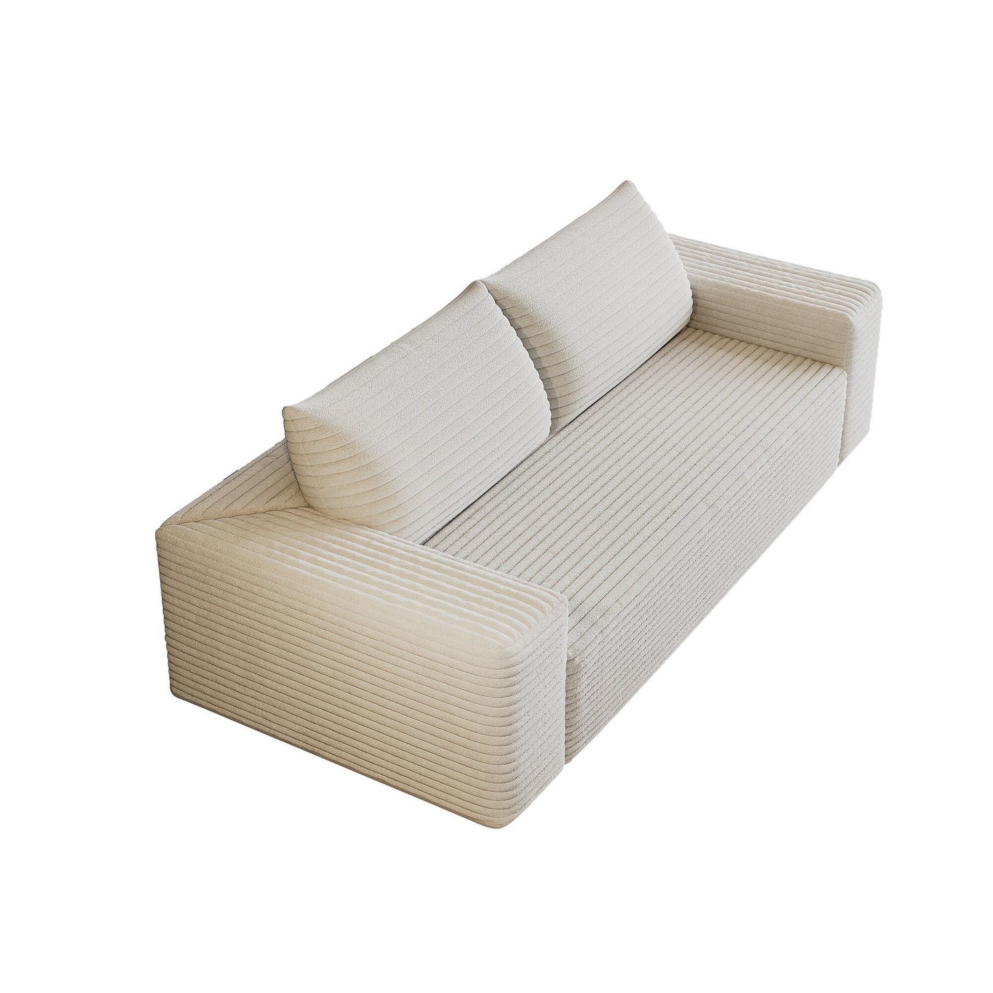 Canapé 2 places en velours côtelé, assise profonde, sans assemblage, 1 pièce pour salon, chambre, salle de conférence
