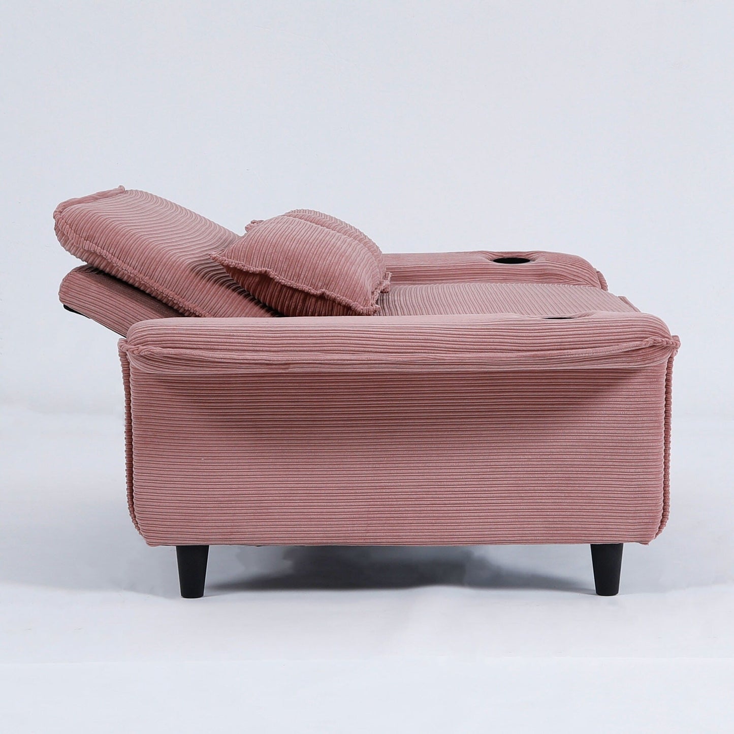 Canapé-lit multifonctionnel en tissu rayé de 65,74 pouces, idéal pour les chambres et les salons