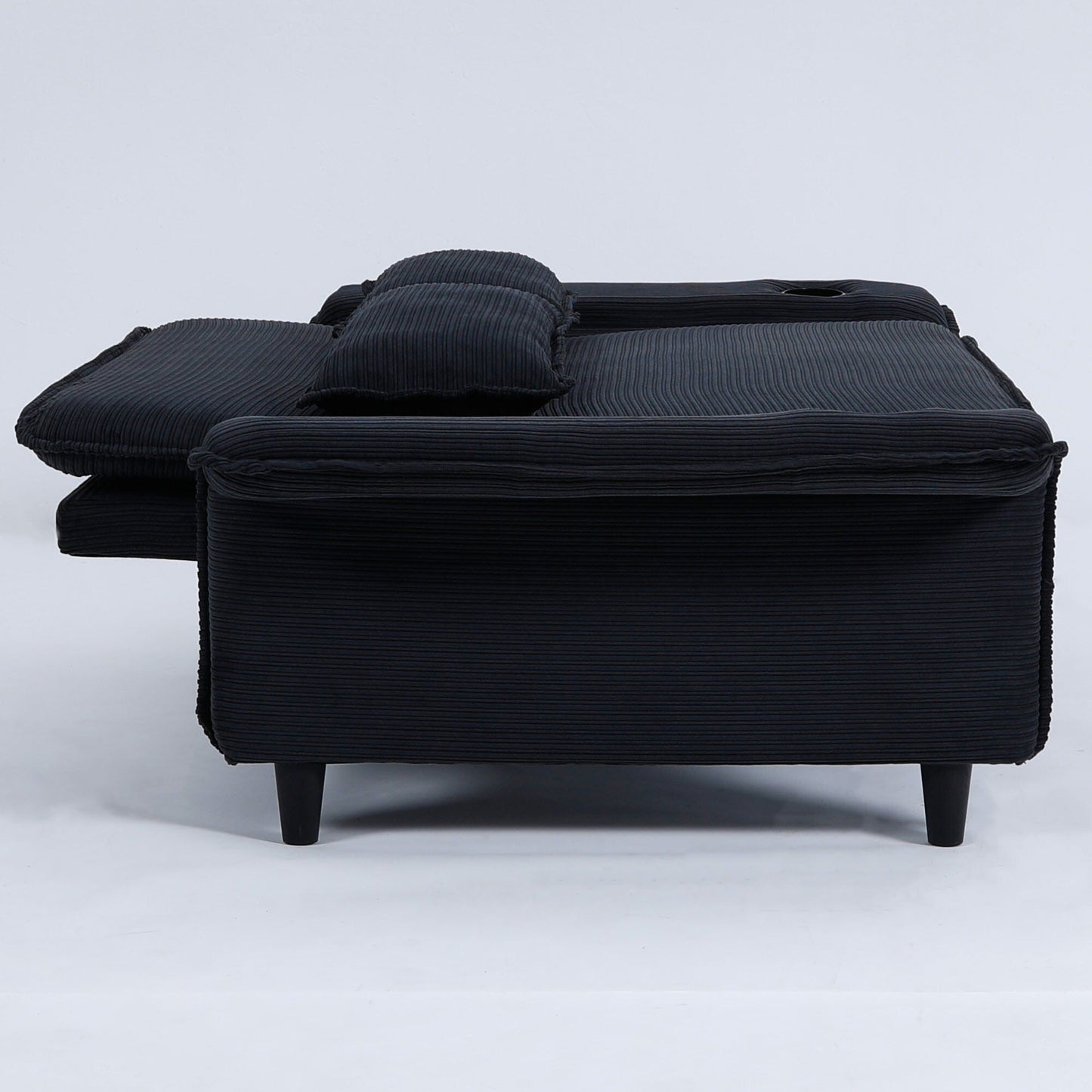 Canapé-lit multifonctionnel en tissu rayé de 65,74 pouces, idéal pour les chambres et les salons
