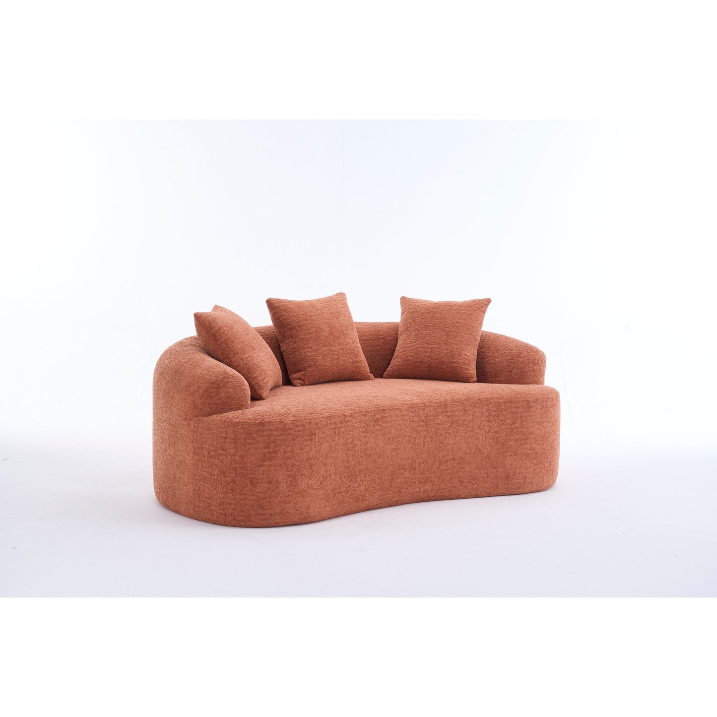 Canapé 2 places en chenille 65 avec assemblage facile, coussin mi-ferme et capacité de charge de 300 lb